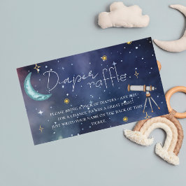 Modern Celestial Moon & Stars Blöja Lotteri Tilläggskort