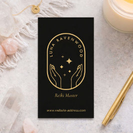 Modern Celestial Reiki Practitioner Healing Hands  Visitkort
