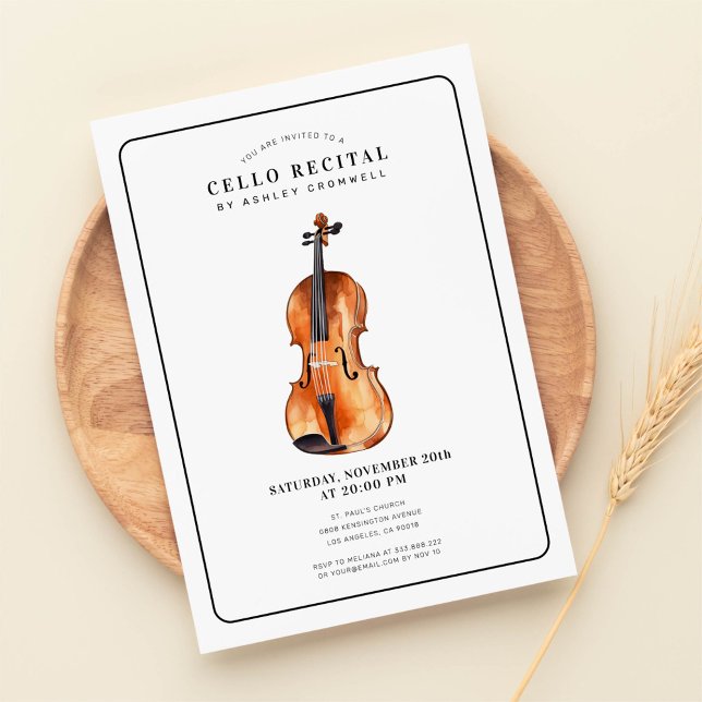 Modern Cello Music Skäl-inbjudan Inbjudningar (Skapare uppladdad)