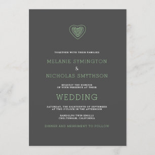 Modern Celtic Heart Irish Wedding Inve, 3981 Inbjudningar