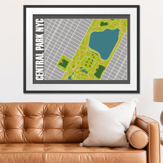 Modern Central Park Karta New York City Poster