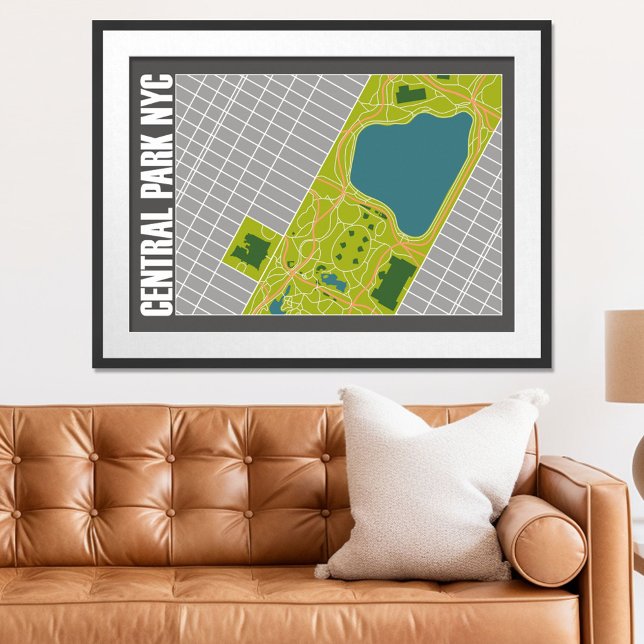 Modern Central Park Karta New York City Poster (Skapare uppladdad)