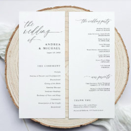 Modern Ceremony Script Calligraphy Elegant Wedding Program