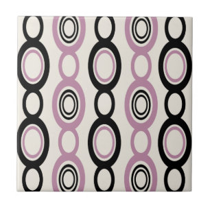 Modern chain Links Black Mauve Kakelplatta