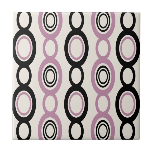 Modern chain Links Black Mauve Kakelplatta (Framsidan)