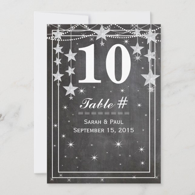 Modern Chalkboard Bröllop Bord nr Inbjudningar (Framsida)