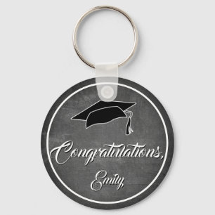 Modern Chalkboard Grattis Studenten Nyckelring