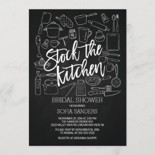 Modern Chalkboard Lagrar, köksdisken Inbjudan