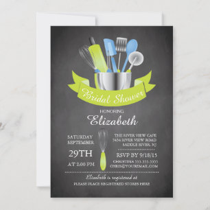 Modern Chalkboard Lagrar Möhippan Kitchen Inbjudningar