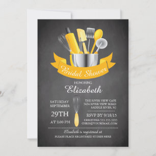 Modern Chalkboard Lagrar Möhippan Kitchen Inbjudningar