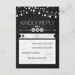Modern Chalkboard Ljus Bröllop OSA Card Kort