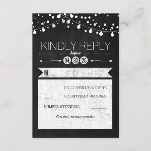 Modern Chalkboard Ljus Bröllop OSA Card Kort