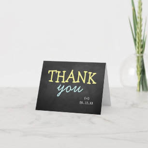Modern Chalkboard-typografi Bröllop Tack Kort