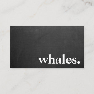 Modern Chalkboard Whales Visitkort