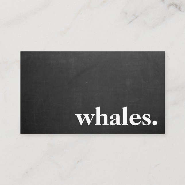 Modern Chalkboard Whales Visitkort (Framsida)