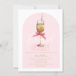 Modern Champagne Brunch & Bubly Möhippa Inbjudningar