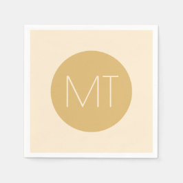 Modern Champagne Tonal Initialer Bröllop Pappersservett