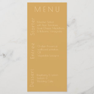 Modern Champagne Tone på Tone Bröllop-menyn Meny