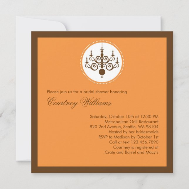 Modern Chandelier Inbjudningskort för möhippan (Framsida)