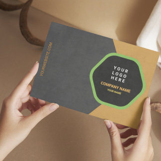 Modern Charcoal & Gold Design Visitkort