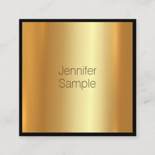 Modern Charming Glamorös Guld Fin Enkel Fyrkantigt Visitkort