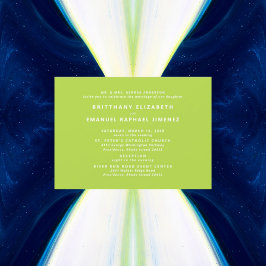 Modern Chartreuse Bride Parents Bröllop Inbjudningar