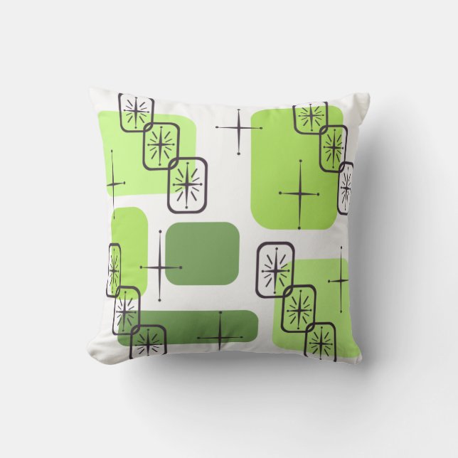 Modern Chartreuse-Grönt i mitten av århundradet Kudde (Framsida)