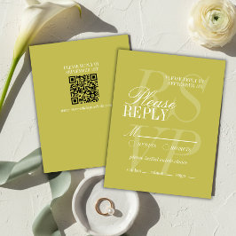 Modern Chartreuse Script Formell Bröllop  OSA Kort