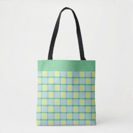 Modern Checker Blue Green Lime Pattern Tygkasse