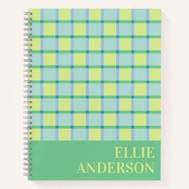 Modern Checker Blue Green Lime Personalized