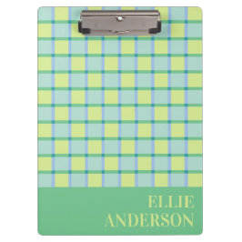 Modern Checker Pastel Blue Green Lime Custom