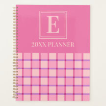 Modern Checker Pink Purple Custom Monogram