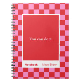 Modern Checkerboard Block Quote Classic Anteckningsbok
