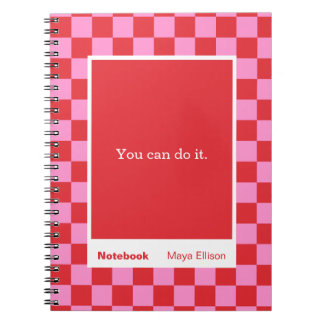 Modern Checkerboard Block Quote Classic Anteckningsbok