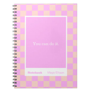 Modern Checkerboard Block Quote Classic Notebook Anteckningsbok