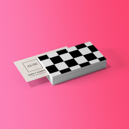 Modern Checkerboard Lägg till svart Logotyp vit Visitkort