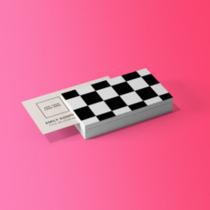 Modern Checkerboard Lägg till svart Logotyp vit Visitkort