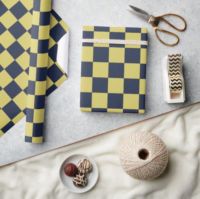 Modern Checkered Pattern Wrapping Paper Roll Presentpapper (Hantverk)