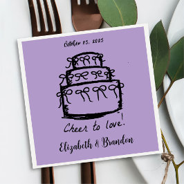 Modern Cheer till Kärlek Personlig Bröllop Napkins Pappersservett