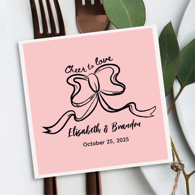 Modern Cheer till Kärlek Personlig Bröllop Napkins Pappersservett (Skapare uppladdad)
