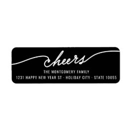 Modern Cheers Calligraphy Script Helgdag Adress Returadress Etikett