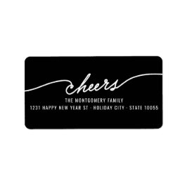 Modern Cheers Calligraphy Script Helgdag Adress Returadress Etikett