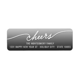 Modern Cheers Calligraphy Script Helgdag Adress Returadress Etikett