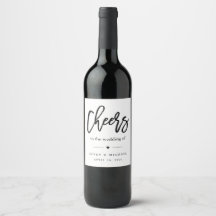 Modern Cheers Calligraphy Script Wedding Favor