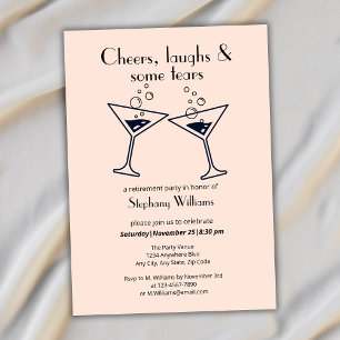 Modern Cheers Laughs Tårar Cocktail Pension Inbjudningar