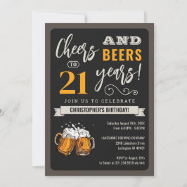 Modern Cheers och Öl 21:a födelsedagsinbjudan Inbjudningar