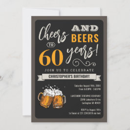 Modern Cheers och Öl 60:e födelsedagsinbjudan Inbjudningar