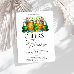 Modern Cheers och Öl St patrick's day Party Inbjudningar