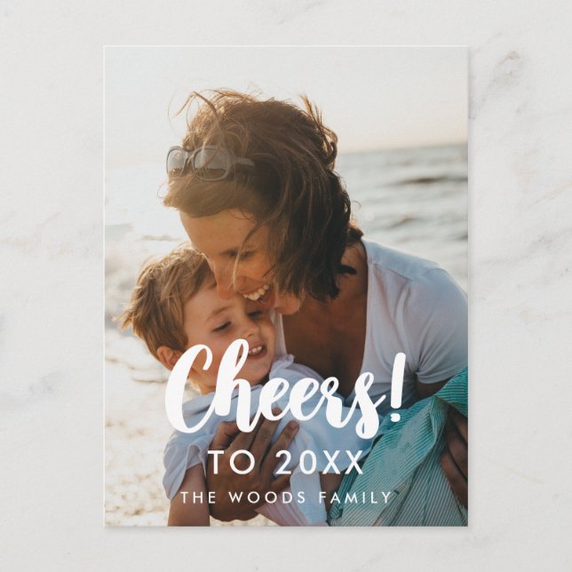 Modern Cheers till 2026 års nyårsalternativ Vykort (Framsida)