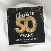 Modern Cheers till 50 års födelsedagsservetter
